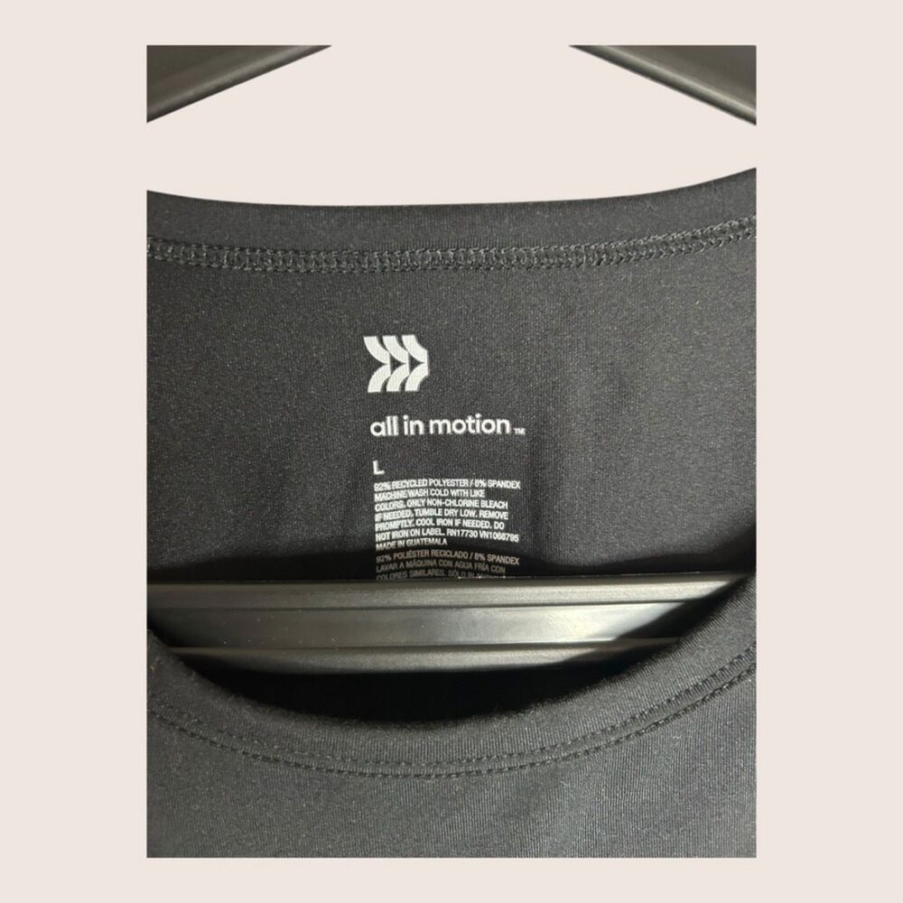 🖤 ALL IN MOTION ESSENTIAL CREWNECK SHORT SLEEVE TOP BLACK LARGE - Picture 8 of 8